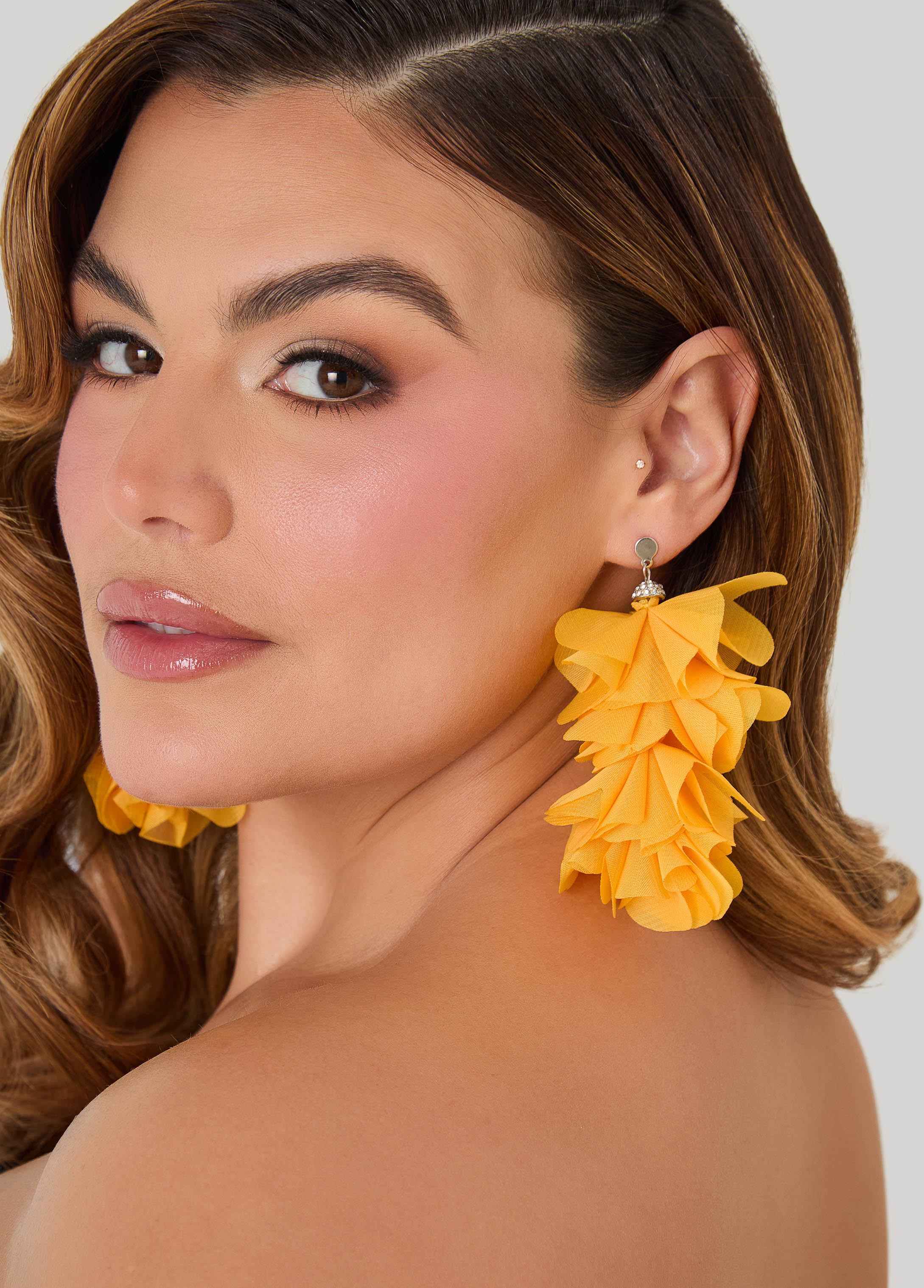 Crystal Petal Earrings Spectra Yellow | Ashley Stewart