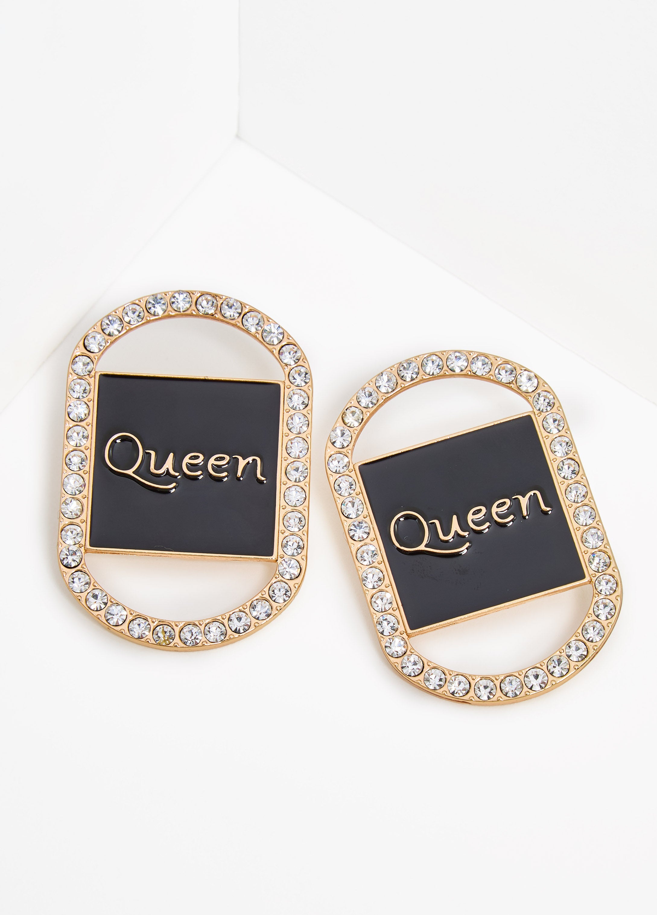 Queen Earrings Black | Ashley Stewart
