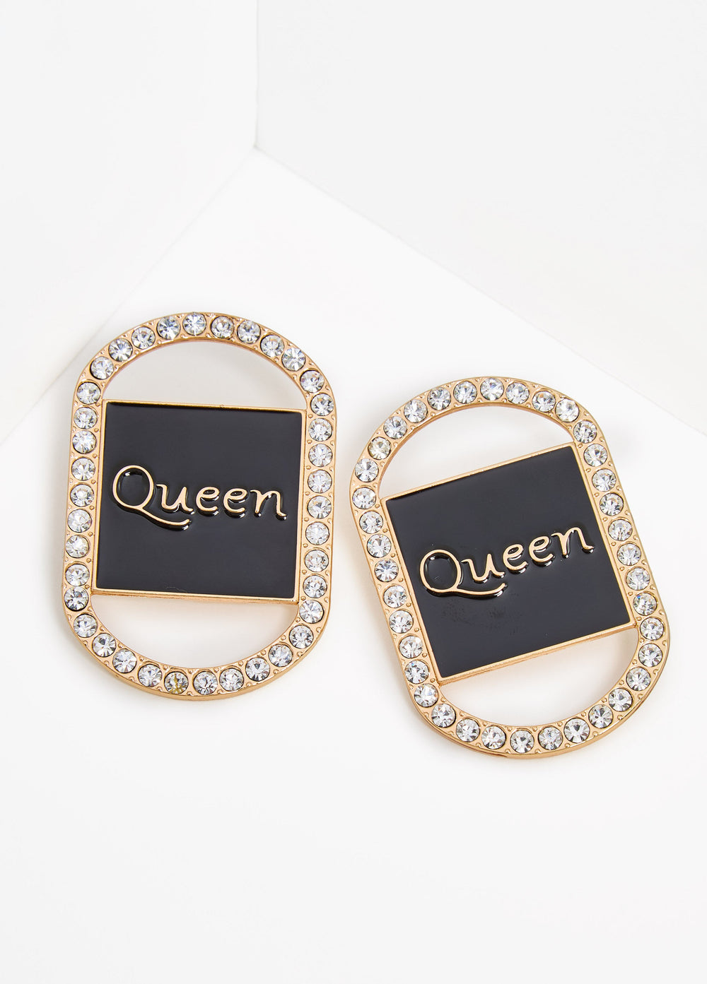 Queen Earrings Black | Ashley Stewart