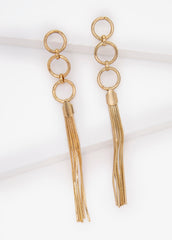 Tasseled Ring Earrings Gold | Ashley Stewart