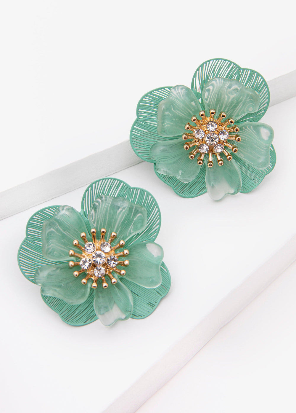 Flower Stud Earrings Blue | Ashley Stewart