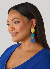 Colorblock Dangle Earrings Multi | Ashley Stewart