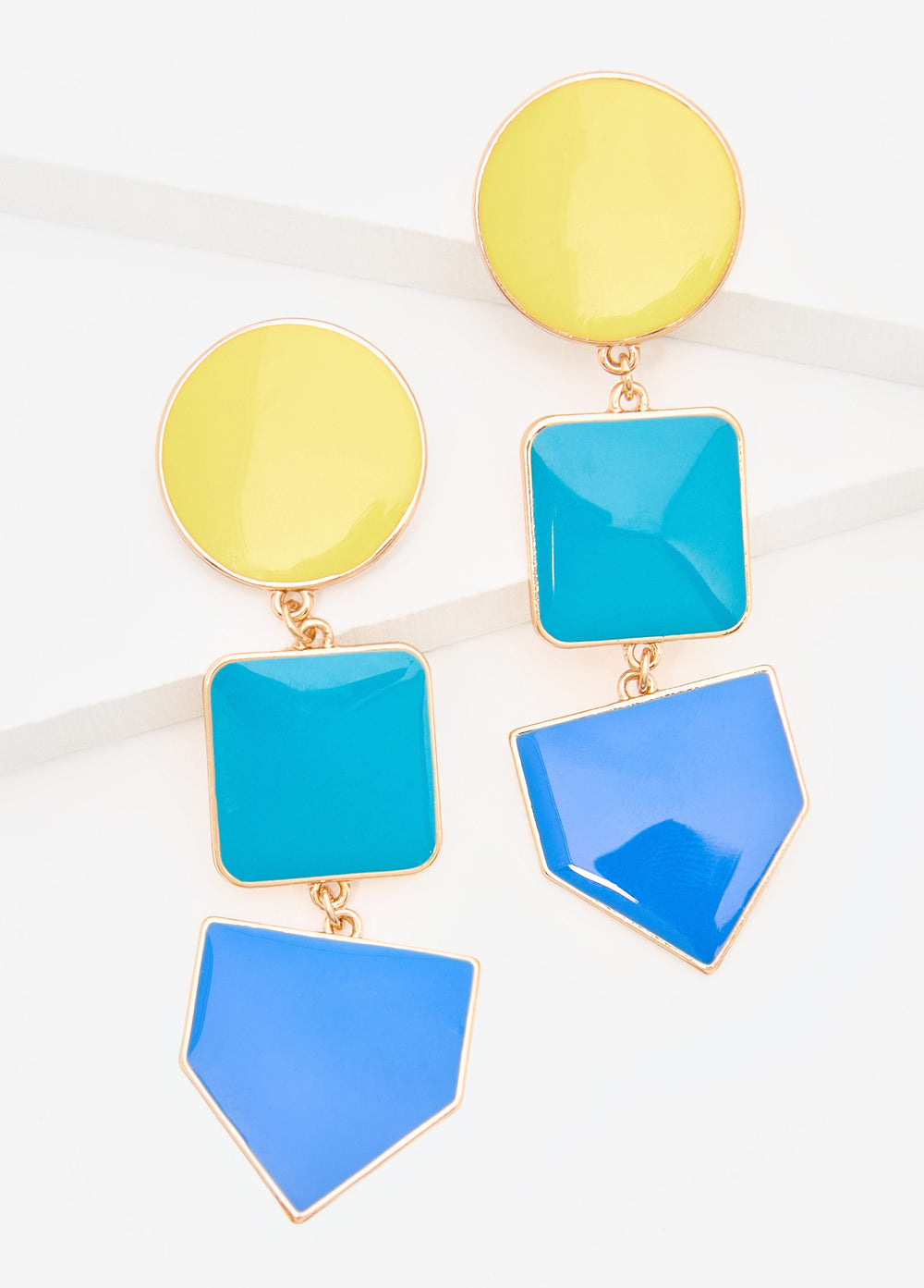 Colorblock Dangle Earrings Multi | Ashley Stewart