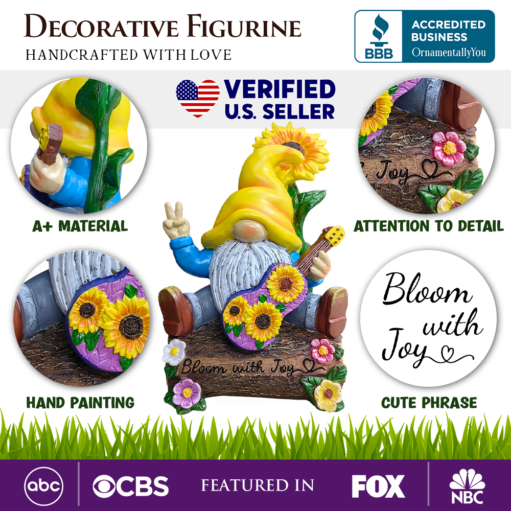 Bloom With Joy Garden Gnome Figurine Multi | Ashley Stewart
