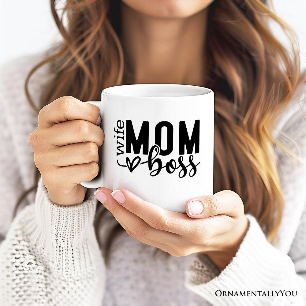 Wife Mom Boss Ceramic Mug White | Ashley Stewart