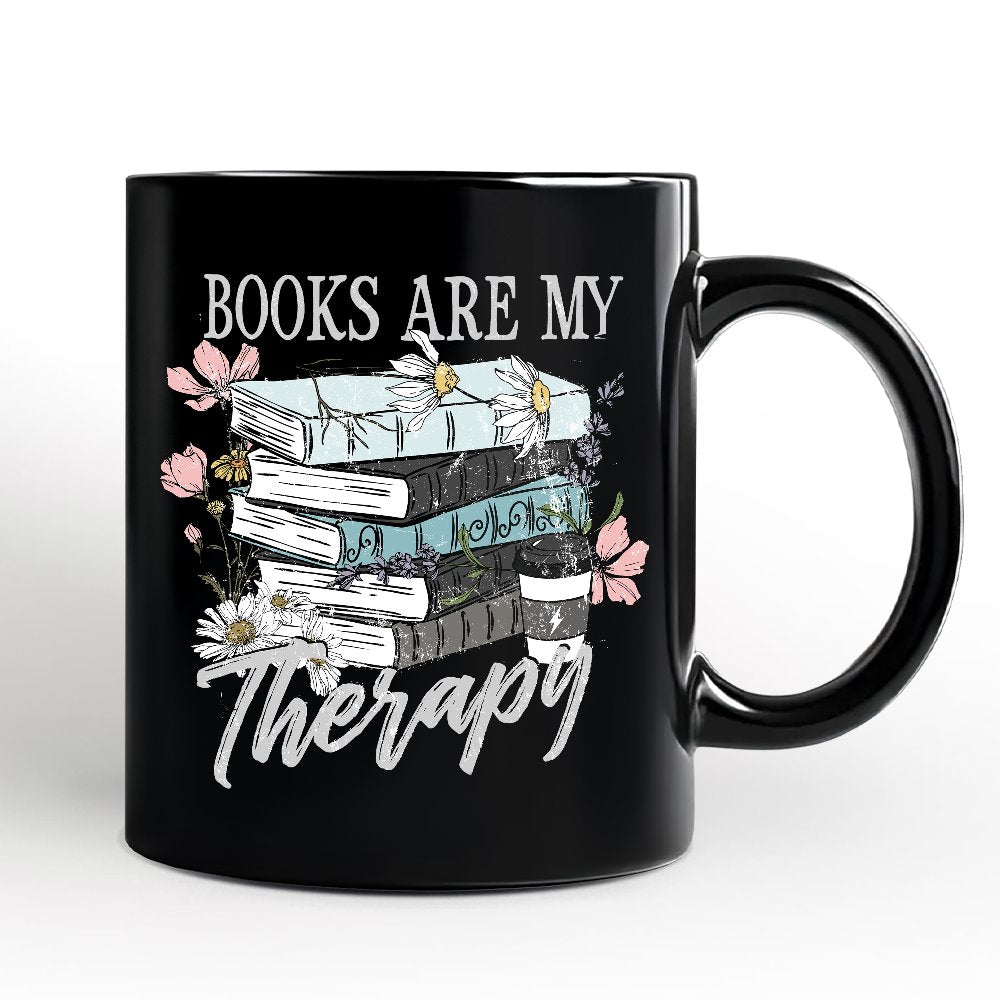 Books Are My Therapy Mug Black | Ashley Stewart