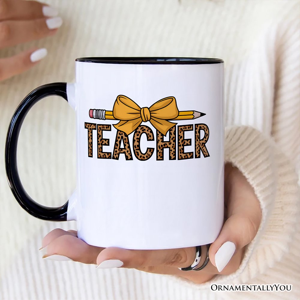 Leopard Teacher Ceramic Mug White | Ashley Stewart
