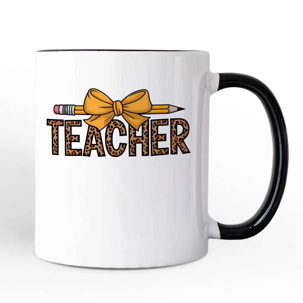 Leopard Teacher Ceramic Mug White | Ashley Stewart