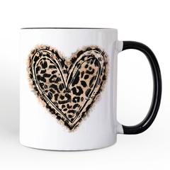 Leopard Heart Valentine Mug Black Handle | Ashley Stewart