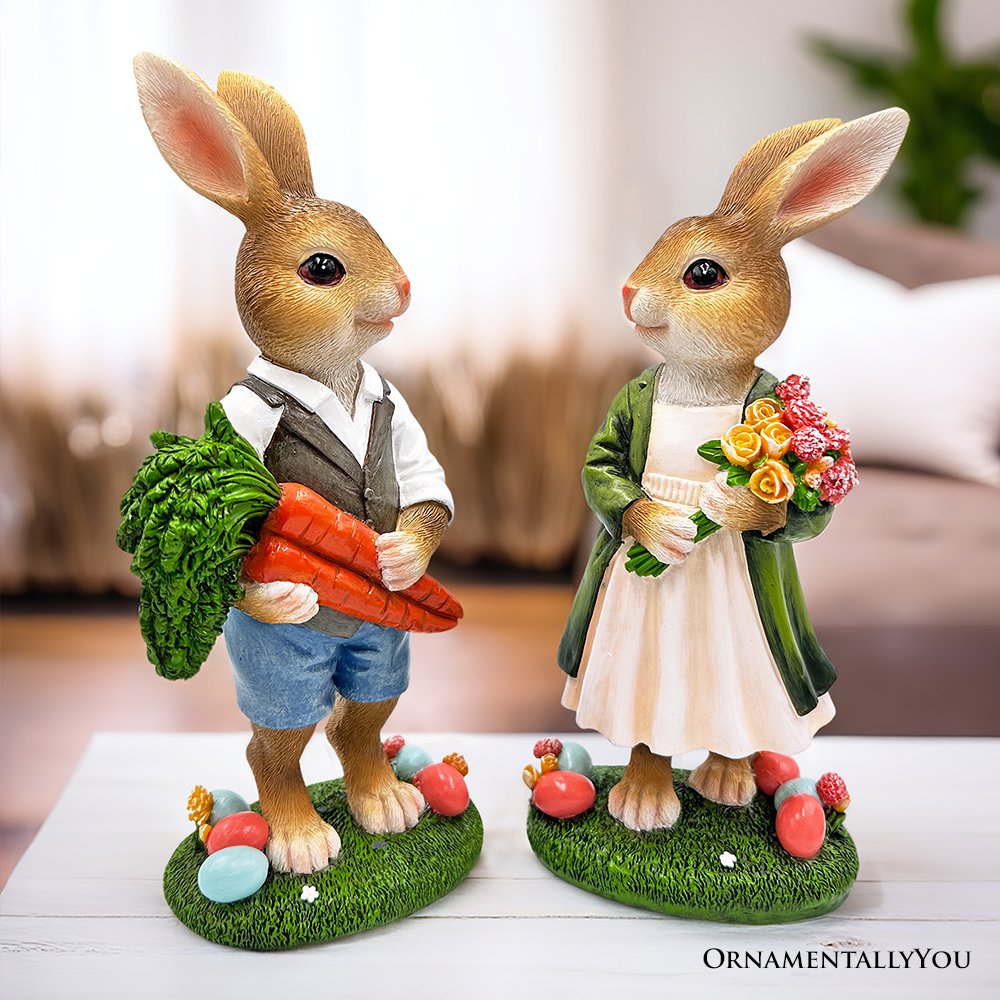 Harvest and Bloom Country Bunny Figurine Set Multi | Ashley Stewart