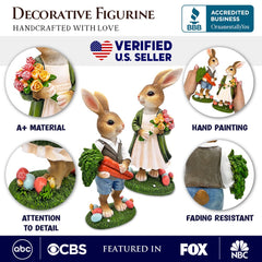 Harvest and Bloom Country Bunny Figurine Set Multi | Ashley Stewart