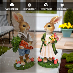 Harvest and Bloom Country Bunny Figurine Set Multi | Ashley Stewart