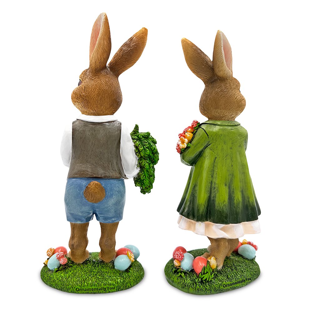 Harvest and Bloom Country Bunny Figurine Set Multi | Ashley Stewart
