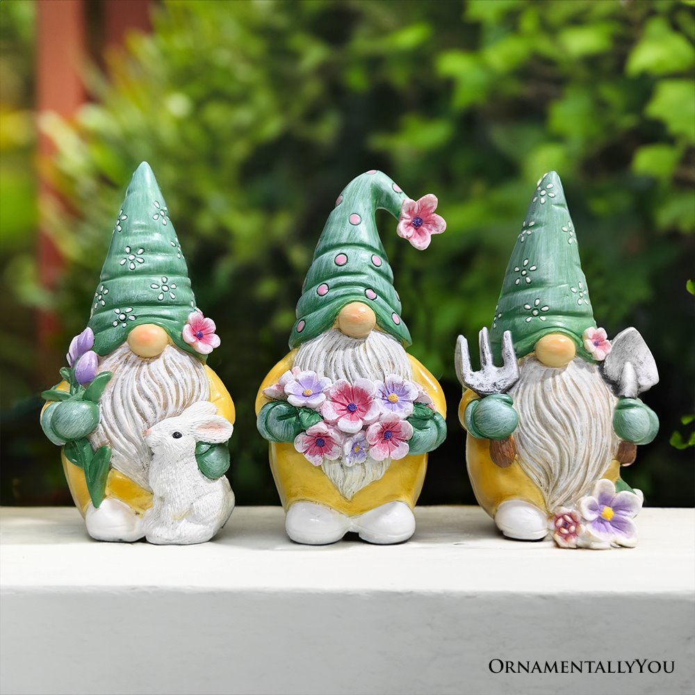 Set of Three Gardening Gnome Figurines Multi | Ashley Stewart