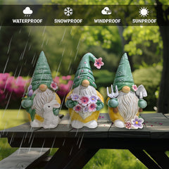 Set of Three Gardening Gnome Figurines Multi | Ashley Stewart