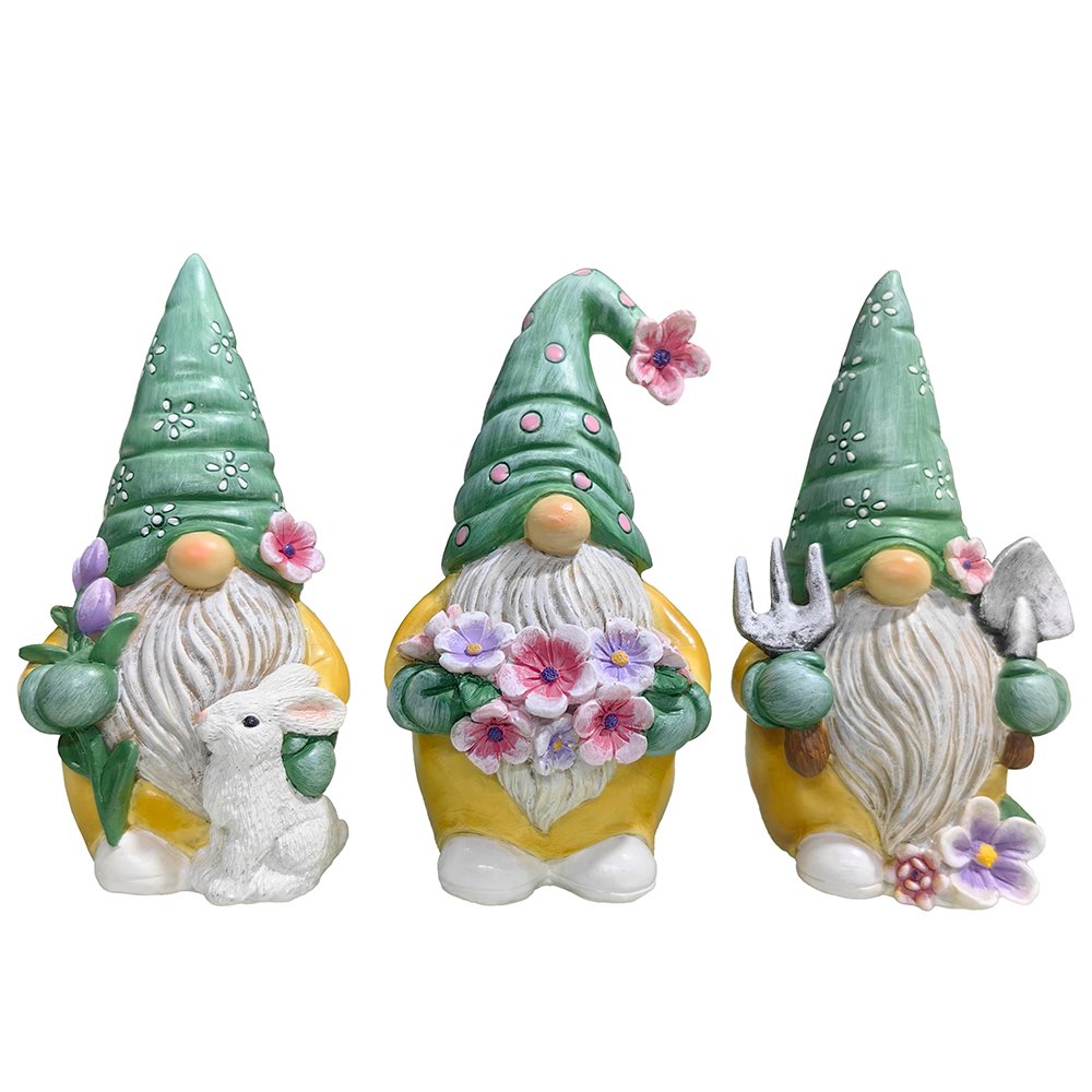 Set of Three Gardening Gnome Figurines Multi | Ashley Stewart