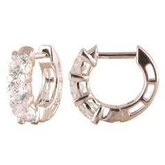 1 Carat Lab Grown Diamond Hoop Earrings White | Ashley Stewart
