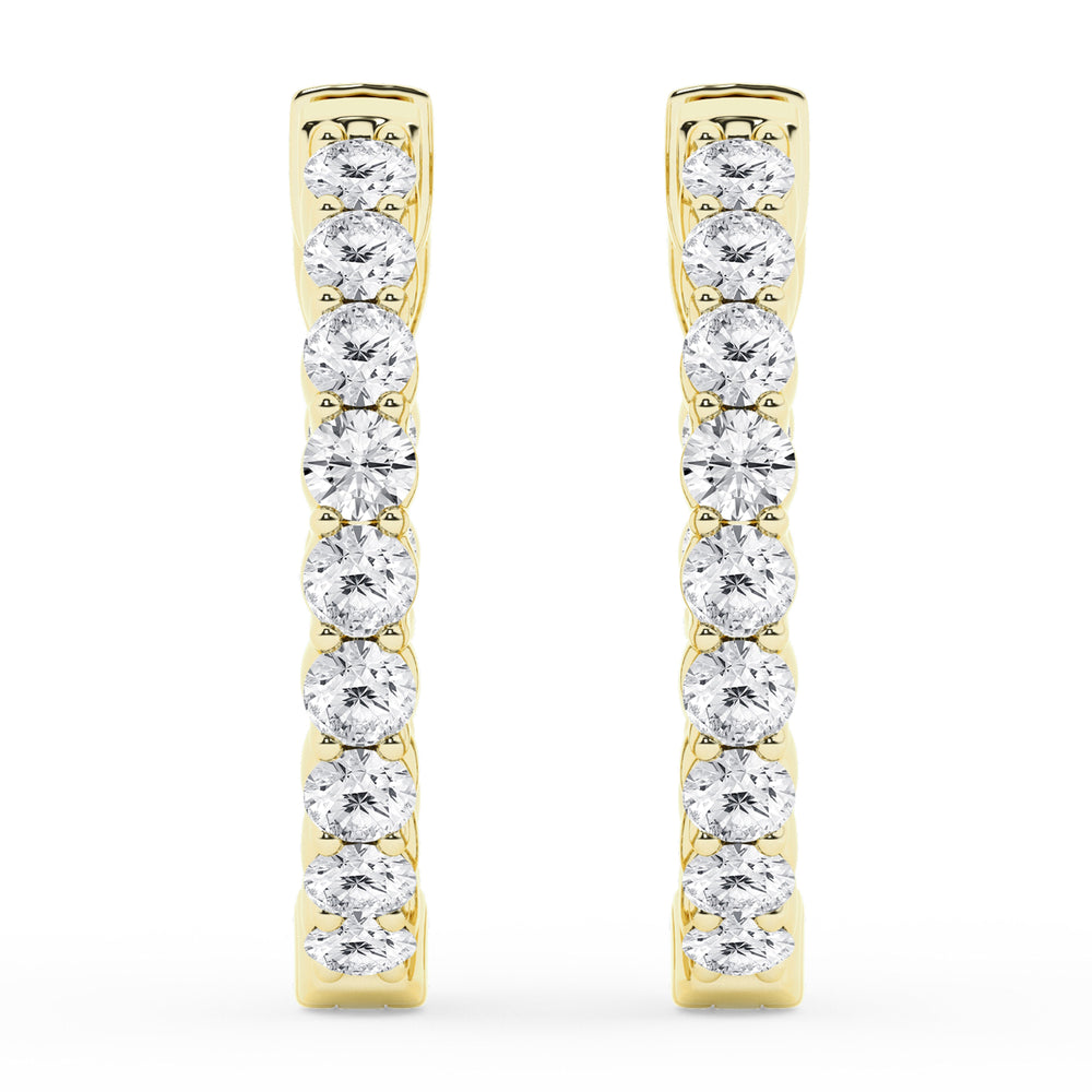 1 Carat Lab Grown Inside Out Diamond Hoop Earrings In Yellow Gold Plat  | Ashley Stewart