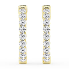 1 Carat Lab Grown Inside Out Diamond Hoop Earrings In Yellow Gold Plat  | Ashley Stewart
