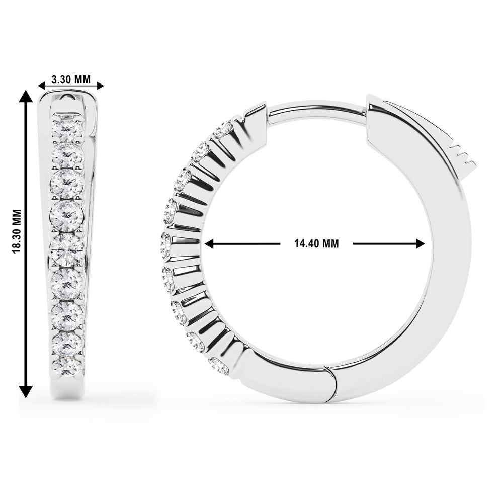 0.50 To 2 Carat Round Lab Grown Diamond Single Row Hoop Earrings In St White | Ashley Stewart