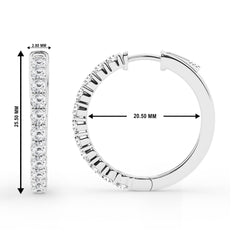 0.50 To 2 Carat Round Lab Grown Diamond Single Row Hoop Earrings In St White | Ashley Stewart