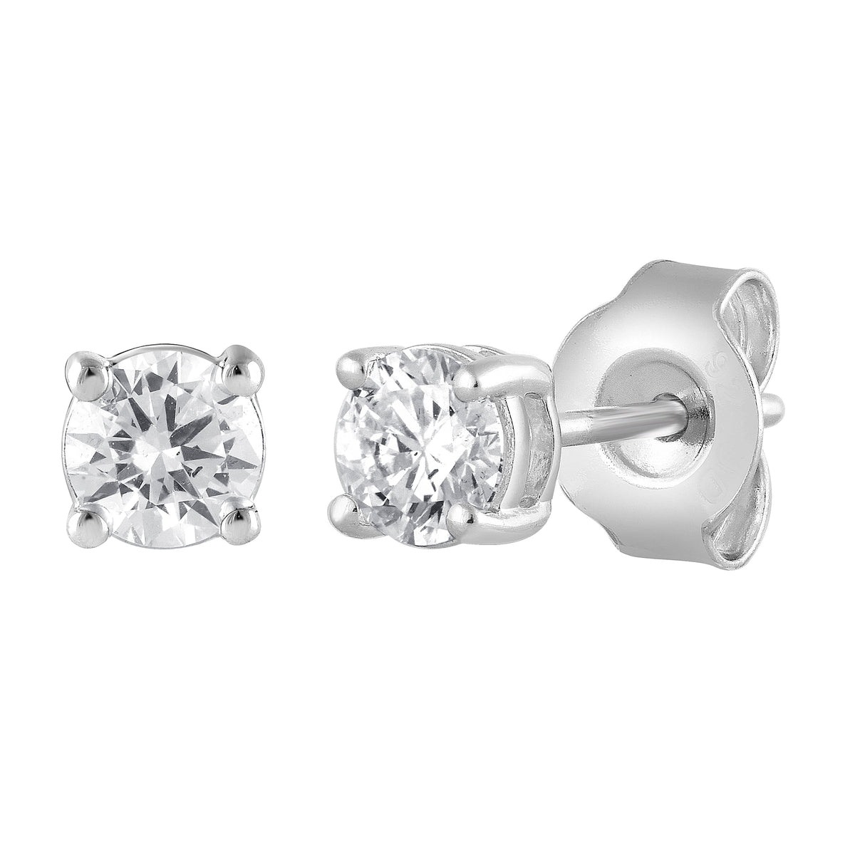 0.50 Carat Lab Grown Round Cut Diamond Stud Earrings White | Ashley Stewart