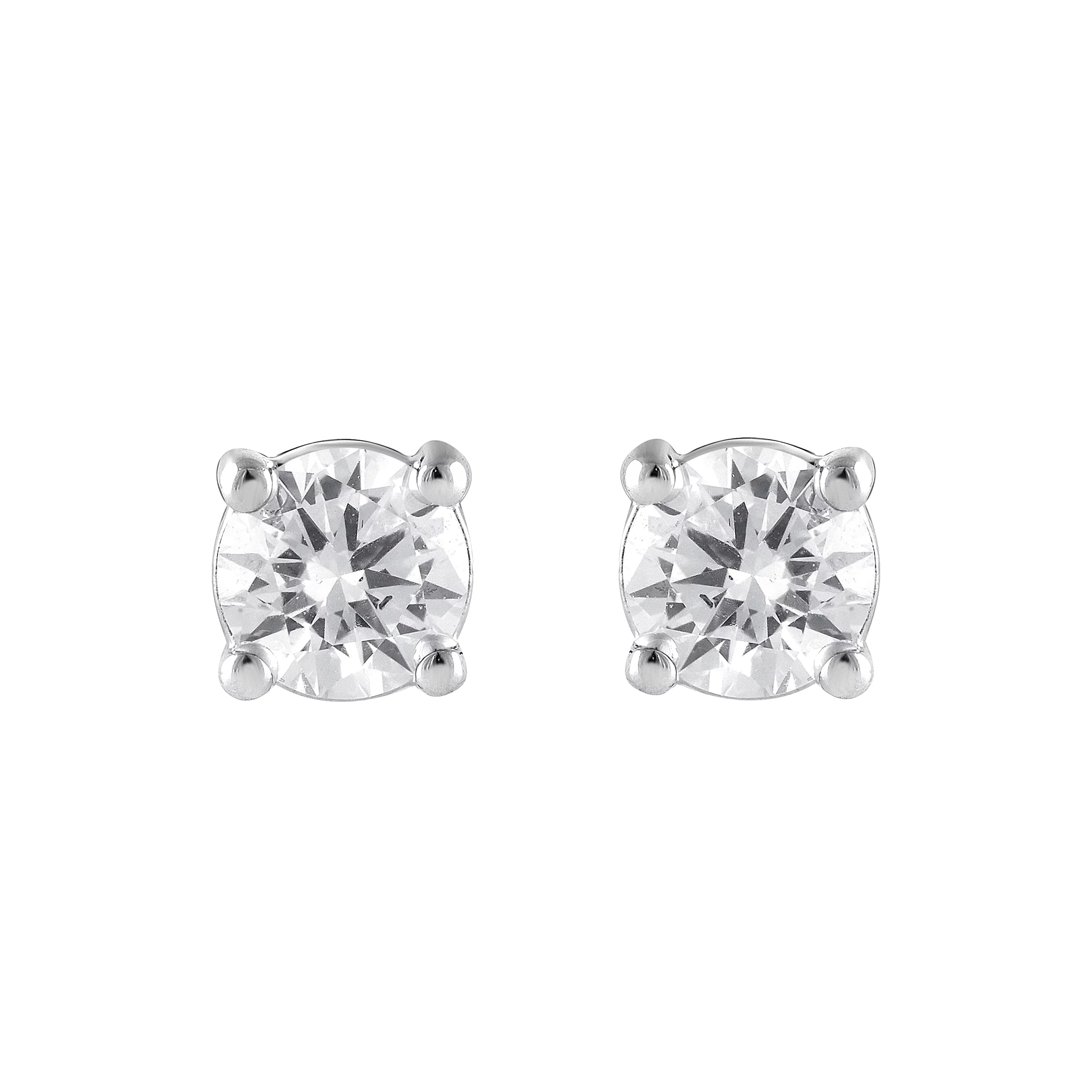 0.50 Carat Lab Grown Round Cut Diamond Stud Earrings White | Ashley Stewart