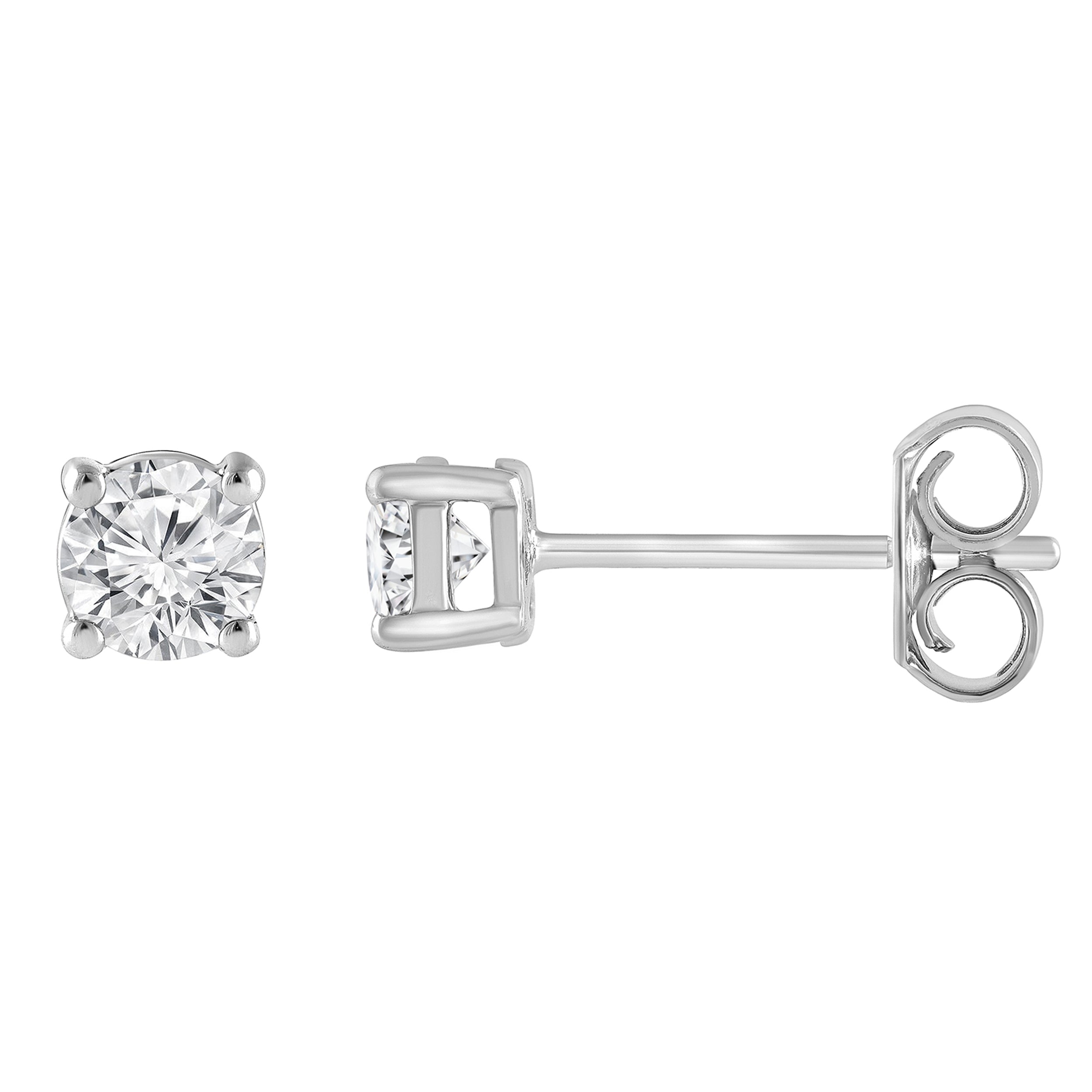 0.50 Carat Lab Grown Round Cut Diamond Stud Earrings White | Ashley Stewart