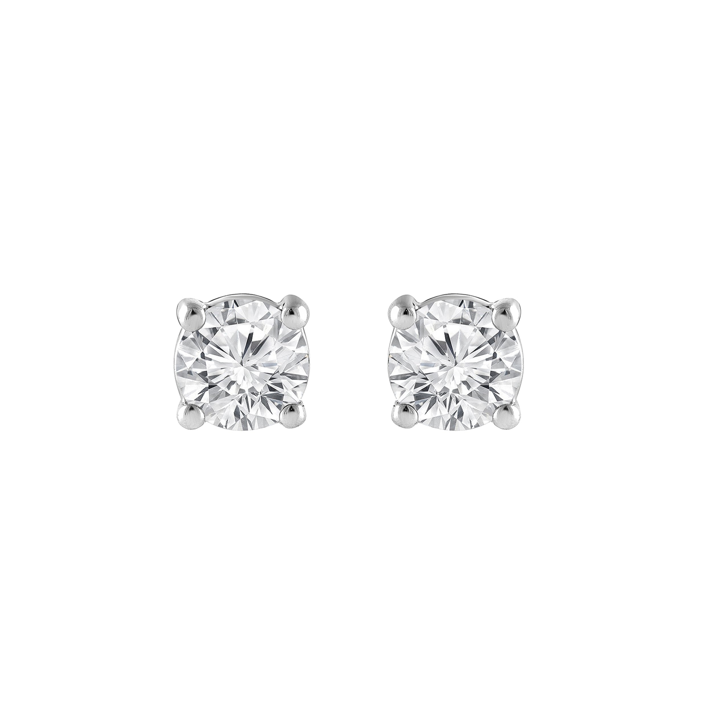 0.50 Carat Lab Grown Round Cut Diamond Stud Earrings White | Ashley Stewart