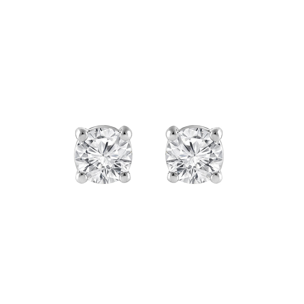 0.50 Carat Lab Grown Round Cut Diamond Stud Earrings White | Ashley Stewart