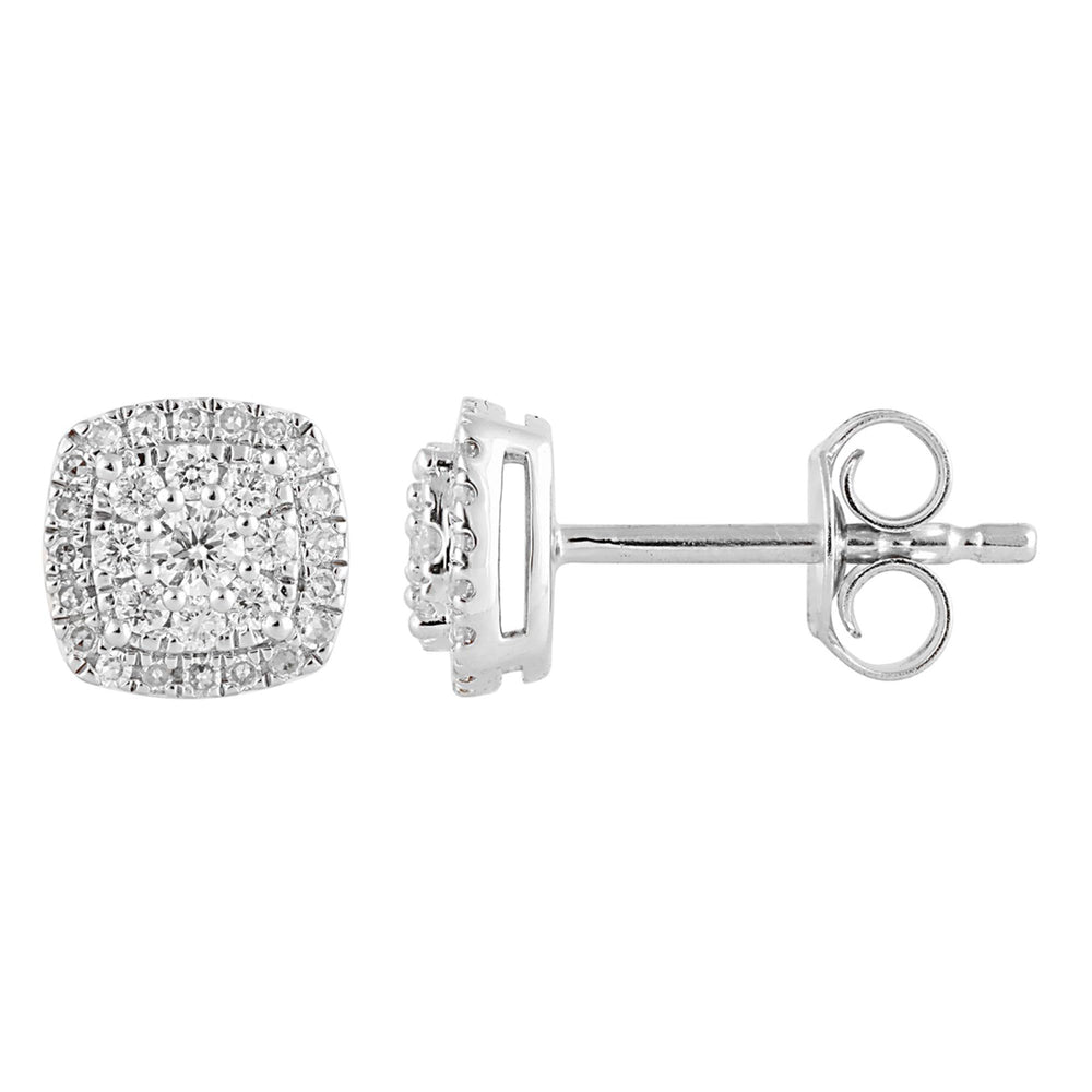 0.33 Carat Lab Grown Cushion Shaped Diamond Stud Earrings  | Ashley Stewart