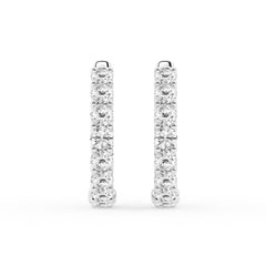 2 Carat Lab Grown Round Inside Out Diamond Hoop Earrings In Sterling S White | Ashley Stewart