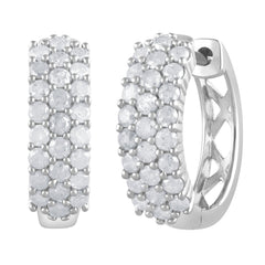 0.50 Carat Lab Grown Cluster Diamond Hinged Hoop Earrings  | Ashley Stewart
