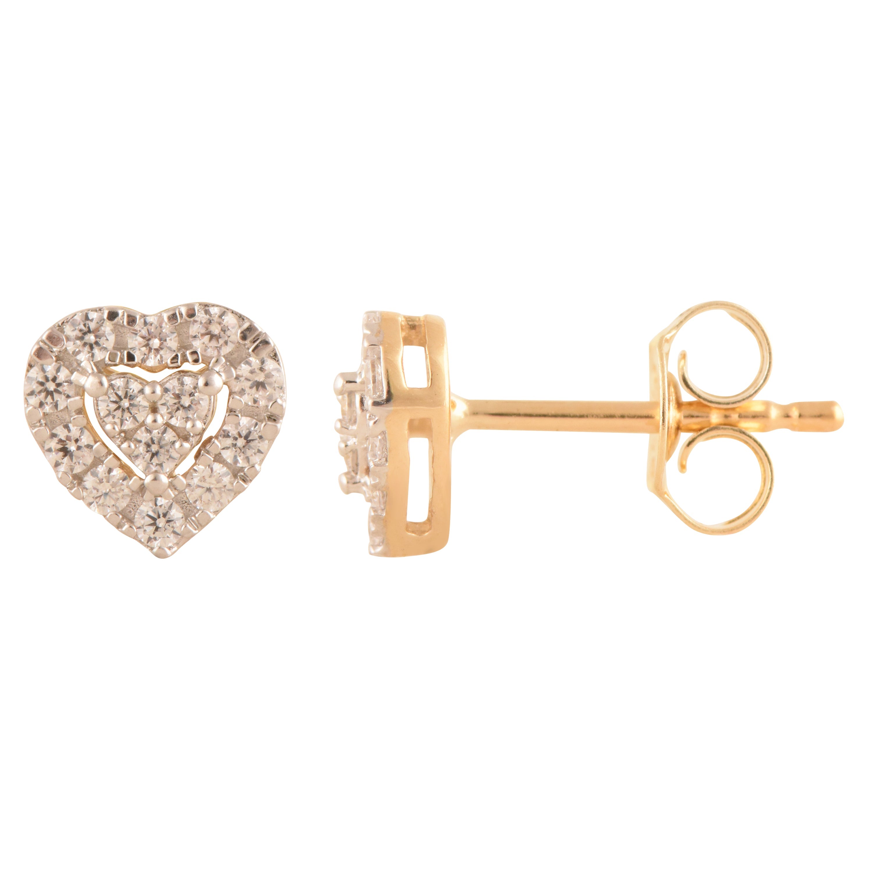 0.25 Carat Heart Shaped Lab Grown Diamond Halo Stud Earrings  | Ashley Stewart