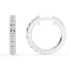 1 Carat Round Lab Grown Diamond Hoop Earrings In Sterling Silver White | Ashley Stewart