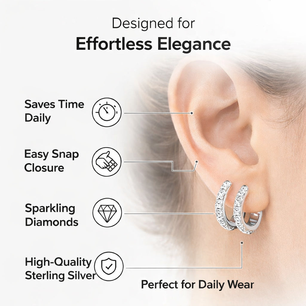 1 Carat Round Lab Grown Diamond Hoop Earrings In Sterling Silver White | Ashley Stewart