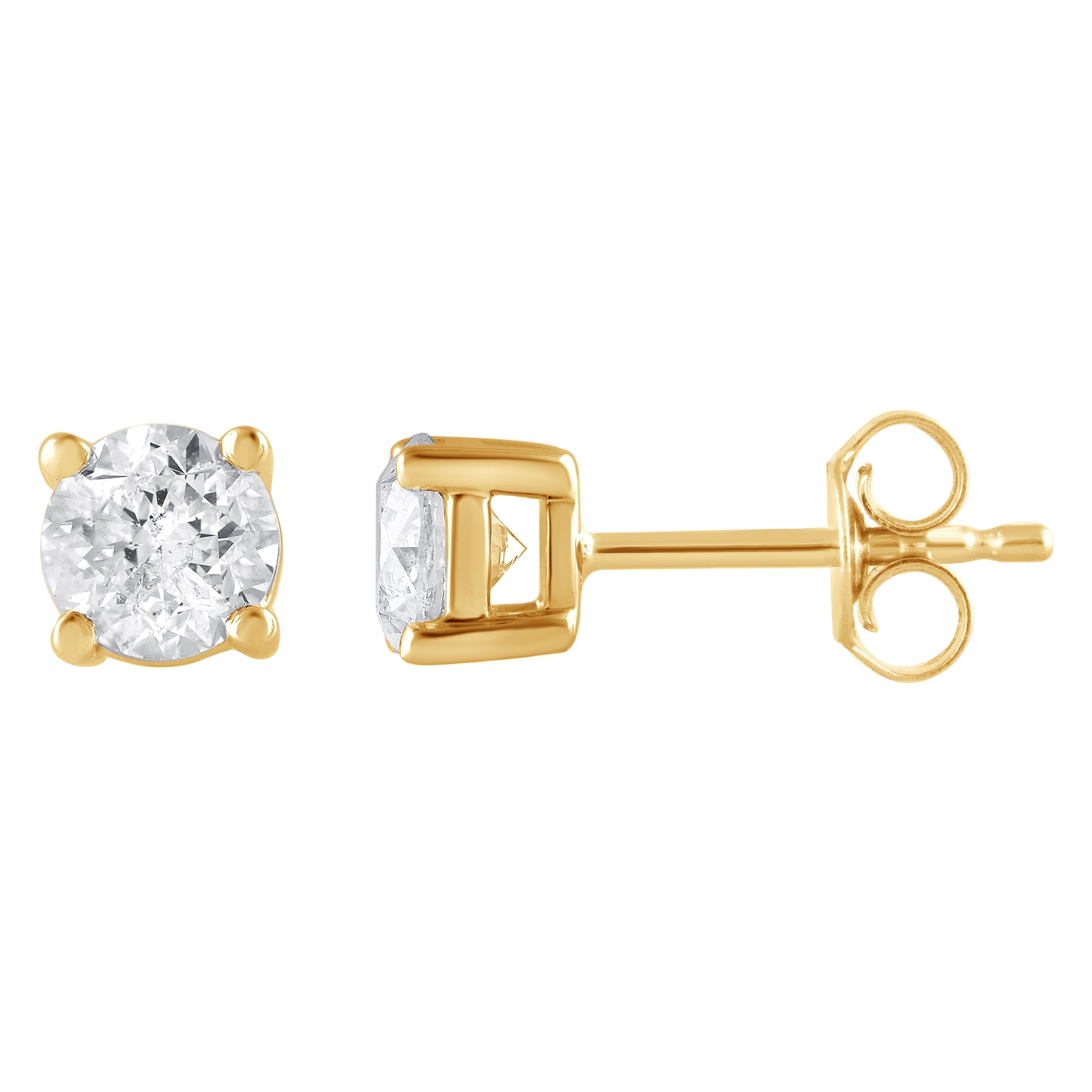 1 Carat Lab Grown Sterling Silver And Yellow Gold Plated Silver Diamon White | Ashley Stewart