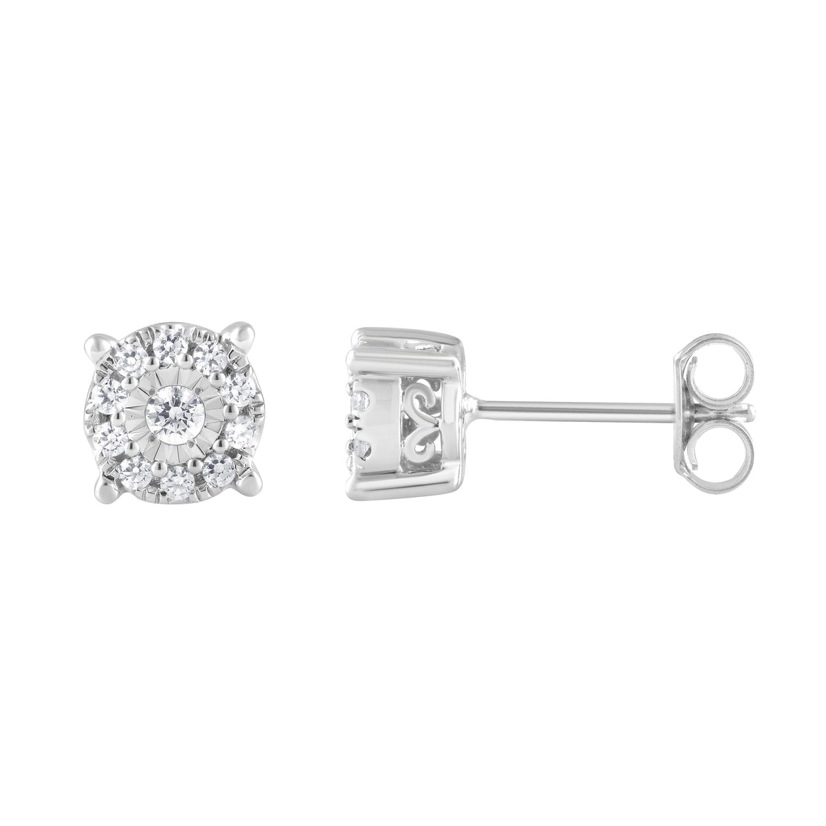 0.25 Carat Lab Grown Halo Diamond Stud Earrings Rose | Ashley Stewart
