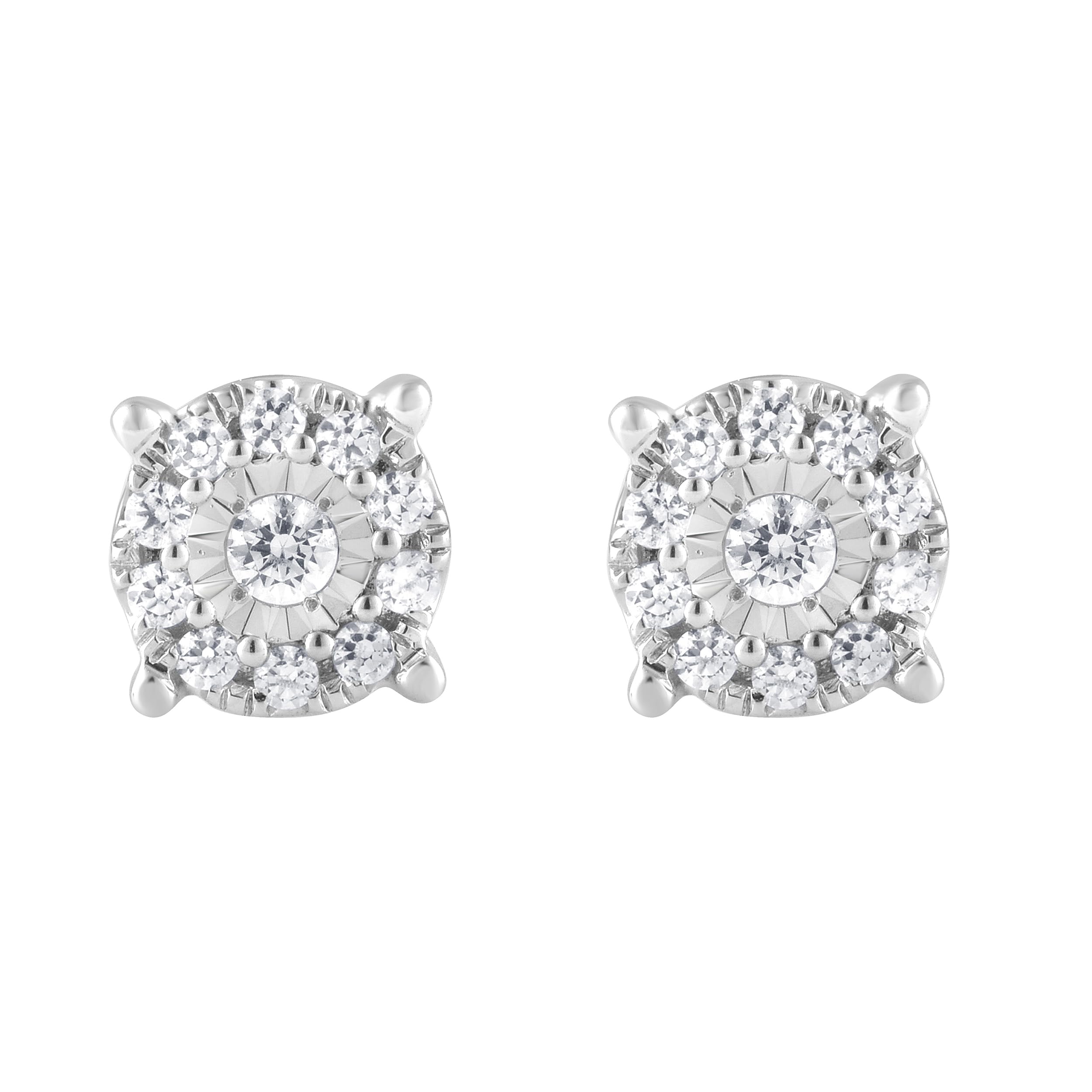 0.25 Carat Lab Grown Halo Diamond Stud Earrings Rose | Ashley Stewart