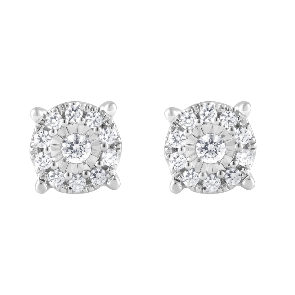 0.25 Carat Lab Grown Halo Diamond Stud Earrings Rose | Ashley Stewart
