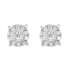 0.25 Carat Lab Grown Halo Diamond Stud Earrings Rose | Ashley Stewart