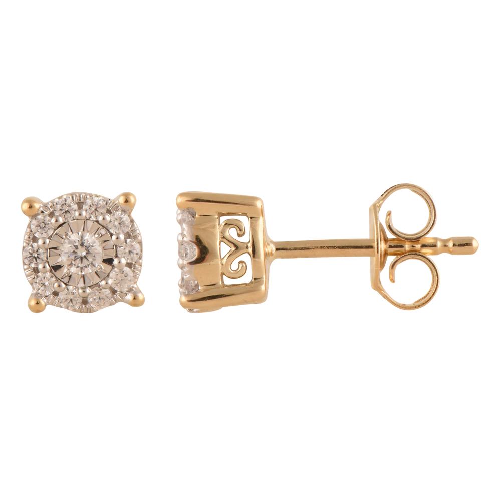 0.25 Carat Lab Grown Halo Diamond Stud Earrings Rose | Ashley Stewart