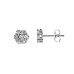 0.25 Carat Lab Grown Cluster Diamond Stud Earrings Rose | Ashley Stewart