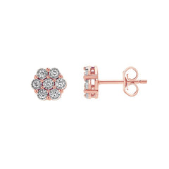 0.25 Carat Lab Grown Cluster Diamond Stud Earrings Rose | Ashley Stewart