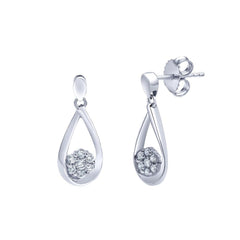 0.30 Carat Sterling Silver Lab Grown Diamond Dangle Drop Earrings Gift  | Ashley Stewart