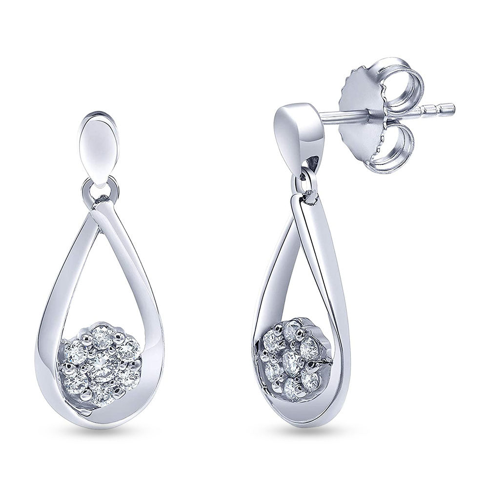 0.30 Carat Sterling Silver Lab Grown Diamond Dangle Drop Earrings Gift  | Ashley Stewart