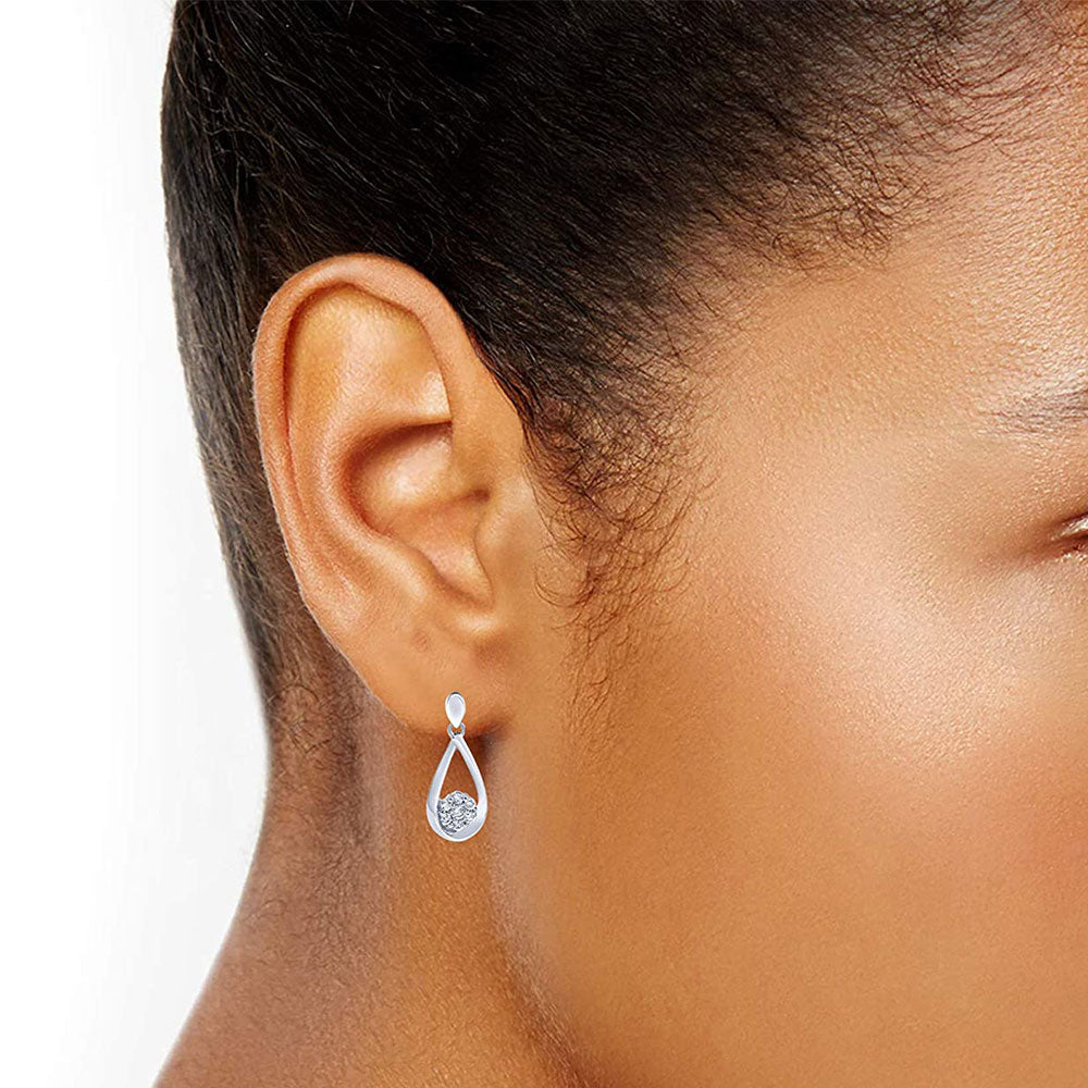 0.30 Carat Sterling Silver Lab Grown Diamond Dangle Drop Earrings Gift  | Ashley Stewart