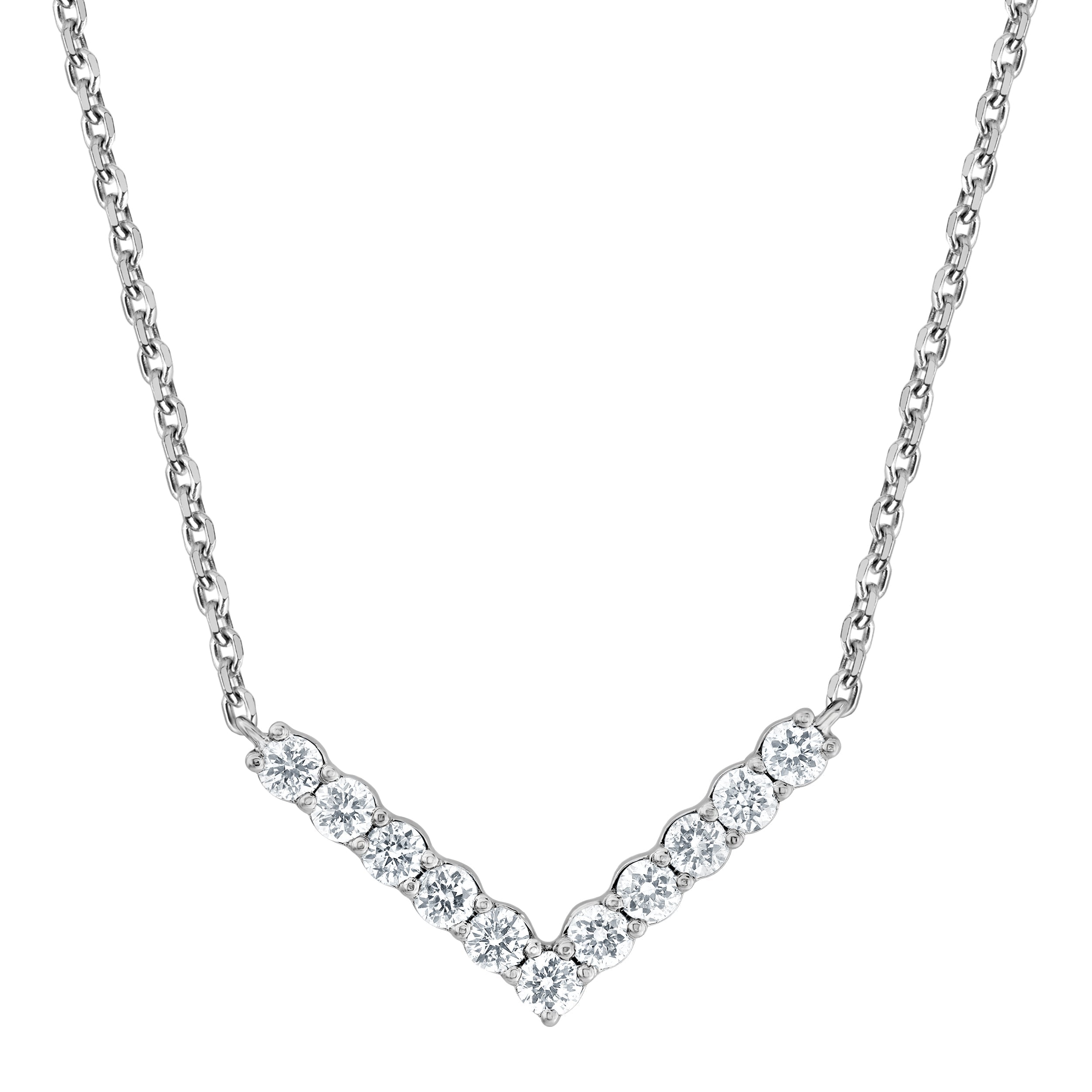 0.25 Carat Lab Grown Diamond V Shaped Necklace  | Ashley Stewart