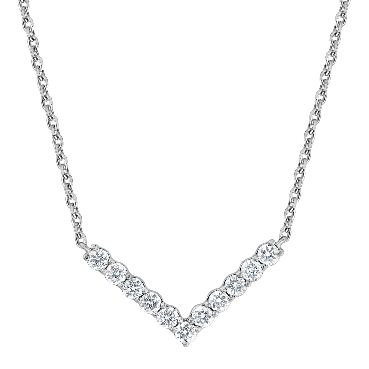 0.25 Carat Lab Grown Diamond V Shaped Necklace  | Ashley Stewart