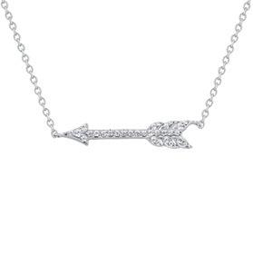 0.15 Carat Lab Grown Diamond Arrow Necklace In Sterling Silver  | Ashley Stewart